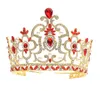 럭셔리 신부 Tiaras 바로크 고품질 5 색 라인 석 크리스탈 크라운 퀸 다이아몬드 머리 공주 실버 빛나는 헤어 액세서리