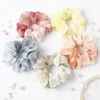 Cute Chiffon Scrunchies Women Tie Dye Scrunchy Elastic Hair Bands Girls Hair Accessories Print Ponytail Holder Rubber Hair Ties