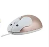 Chuyi Mini Cute Cartoon Rabbit Mouse för flicka Wired Computer Gold USB Mice 1200DPI Optisk 3D Muse för laptop Kid Present