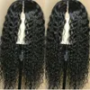 Jerry Curl 360 spets frontala peruk före plockad med babyhår 130 densitet Deep Curly Laced Front Human Wigs Diva1 Remy4866793