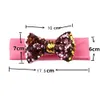 Eco Friendly 6color Baby Girl Hard Sequin Hairbows Elastic Headsbeds Baby Girl Sequint