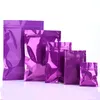 Reißverschluss Reißverschluss-Siegel Mylar-Verpackungs-Taschen lila Aluminiumfolie Kunststoff-Paket-Tasche-Geschenk-Wrap-Pack-Tasche 12 * 20cm (4,72 * 7.87 Zoll) Trockene Lebensmittelqualität