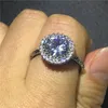 Anillo con patrón decorativo Vintage para mujer, de Plata de Ley 925 con cristal relleno de circonita cz, anillos de boda para mujer, joyería de fiesta