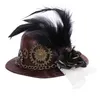 Vintage Gothic Steampunk Accessories Girl Felt Cosplay Party Steam Punk Gear Blindfold Bracelet Hair Clip Feather Mini Top Hat