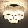 LED Moderne Plafondlamp Hexagon Crystal Hanglamp Flush Mount Light Armatuur voor Woonkamer Slaapkamer Cafe Bar Plafondlamp