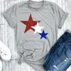 Women Stars قميص العلم الأمريكي استقلال اليوم الوطني الولايات المتحدة الأمريكية 4 يوليو النجوم الثلاثي المطبوعة كم قصيرة الأكمام بالإضافة إلى الحجم tees7250212