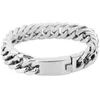 Bracelet à maillons cubains en acier inoxydable, 15/17MM, argent poli, chaîne à maillons, cadeau pour hommes, 7-11 pouces, bijoux lourds, vente Inte22