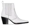 Hot Sale- Western Square Toe Chunky Heel Real Leather Ankel Booties Designer Skor Vinter