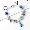 16-21CM 925 bracelet en argent Cendrillon Sandy Labelle princesse jupe charmes pendentif citrouille calèche perles pour fille enfants cadeau DIY Bijoux