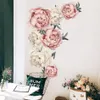 牡丹の花の壁のステッカービニールの自己接着性植物の壁の壁アート水彩の居間の寝室の家の装飾