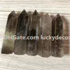 5 sztuk 75-90mm Crack Smoky Quartz Point Naturalny Brązowy Kryształ Kwarcowy Wieża Wand Polerowany Smokey Kwarcowy Kamień Obelisk Healing Crystal Generator