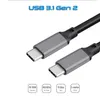 100 W PD Tipi C Kablosu 4 K 60Hz USBC Emarker USB3 1 Gen 2 10 Gbps Hızlı Şarj Kablosu MacBook QC 4 0