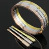 Ultima versione stretta Bracciale con diamanti pieni in oro rosa 18 carati Bracciale versione sottile con tutte le stelle da uomo e da donna