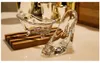 كريستال الحذاء الزجاجي الشببر هدية المنزل ديكور المنزل سندريلا أحذية الزفاف عالية الكعب