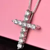 YHAMNI Luxury Cubic Zircon Pendant Necklace 925 Sterling Silver Jesus Jewelry For Women Gift HZL0058253115