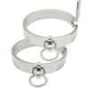 Bracelet de retenue de bondage verrouillable en acier inoxydable poli, poignets et chevilles d'esclave avec joint torique amovible 6402107