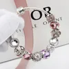 Hurtownia-925 Murano Szkło Charm Bransoletki Koralik CZ Crystal Charms Dangle for Women Oryginalny DIY Jewelry Style Fit Pandora