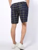 Men's Pants 5 Colors Mens Summer Shorts Plaid Cotton Fashion Beach Casual Drawstring Running Fitness L-4XL