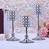 3st Silver Gold Plated Candlestick Crystal Candelabra Centerpiece Wedding Decoration Candle Holder Romantic Center Table Candlest3399716