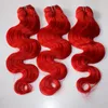 100g / peça 3pcs / lot onda do corpo loira Red 33 Natural Preto 100 Cabelo Humano Weave trama Weave