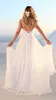 Abiti lunghi da donna in chiffon bianco con scollo a V in pizzo da donna nuova estate Abiti da sposa maxi da spiaggia con fasciatura posteriore sexy2246