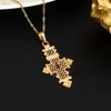 quality 24k gold color african cross cross necklace pendant necklace jewelry for ethiopian women gifts