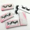 Lashes dramáticas 25mm 5D Mink Eylelash com Rosa gratuito Lashes mármore embalagem caixa de papel personalizado Soft Box FDshine