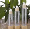 20/30/50/80/100/120ml Bamboo Cosmetic Sample Containers Emulsion Lotion Bamboo Vacuum Airless Pump Bottles