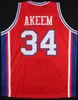 대학 쿠거 농구 유니폼 34 Akeem Olajuwon Jersey Throwback 농구 유니폼 망 스티치 맞춤 크기 S-5XL