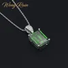 Wong Rain Vintage 100 925 Sterling Sterling Creat Moissanite Emerald Gemstone Diamonds Neccante Pendant Belilletti Fine Whole8357577