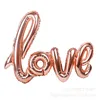 Cross-border rose gold balloon aluminum film birthday letter star party Rose Gold Heart Balloon