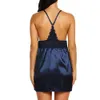 Zomer Vrouwen Nachtkleding Zijde Nighty Nightdress Sexy Lingerie Nachthemd Dame Off Schouder Nachtkleding Vrouwelijke Nacht Home Doek Jurk