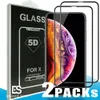 2 Pack 5D gehard glas volledige dekking gebogen glas voor iPhone XR XS MAX X Volledige Cover Film 3D Edge Screen Protector voor iPhone6 ​​6S 7 8 Plus