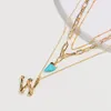 26 A-Z English Initial Necklace Fashion Gold Chain Initial Letter Necklaces Multilayer Choker Women gold plated Hip Hop Fashion Fine jewelry