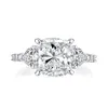 AINUOSHI Стерлингового Серебра 925 пробы, 5 карат, обручальное кольцо с 3 камнями, имитация бриллианта, свадебное серебряное кольцо, ювелирные изделия Y20010222h