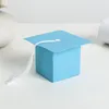 Blue/Black/White Trencher-cap Candy Chocolate Box Boxes For Wedding Party Baby Shower Graduation Favor Gift Package ZC0460