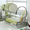 2-Tier Multi-function Stainless Steel Dish Drying Rack Cup Drainer Strainer275w