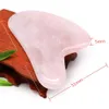 Moda Natural Rose Quartz Stone New Body Care Board Scraping Terapy Gua Sha Sha Massager Antistress Board Masaż narzędzie 3419886