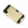 Gevallen voor iPhone XR XS MAX 11 12 PRO EN SAMSUNG OPMERKING 20 S21 S20 Plus Geborsteld Creditcard Slot TPU PC Case