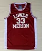 남자 NCAA 2012 팀 USA Lower Merion 33 Bryant Jersey College 고등학교 농구 Hightower Crenshaw 드림 레드 화이트 블루 블랙 자수