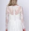 Старинные свадебные куртки жемчужины с длинными рукавами Bolero Wedding Top кружевные аппликации на заказ кнопка назад свадебные аксессуары