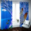 Tissu de rideau 3d personnalisé de haute qualité rideaux de plumes bleu foncé ombrage épais rideau coupe-vent insonorisé