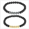 8 MM Pierre De Lave or noir Hématite Perles Bracelet Diy Aromathérapie Huile Essentielle Diffuseur Bracelet Pour femmes hommes bijoux
