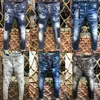 2020 Mode Heren Buitenlandse Handel Jeans Broek Motorfiets Biker Mannen Wassen om de oude vouwbroek Casual Runway Denim Maat 46-54