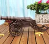 Replica Rustic Cast Iron Cannon Statuette Home Decor Miniature Figurine Antique Model Retro Bar Pub Club Table Decorative Crafts Brown