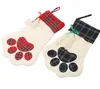 Christmas Hanging Stockings Socks Bear paw snowflake Sock xmas Tree Ornaments Decoration Home Decorations CFYZ12-WLL