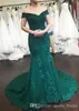 Elegante sexy kant prom jurken zeemeermin off shoulder kralen avondjurken backless applique formele feestjurken gewaad de Mariee Custom