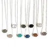 Silver Gold Plating Druzy Drusy Necklace Bright Earrings Silver Gold Plated Geometry Stone Resin Necklaces Christmas gift