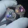 Classic Heart Shape Ring 925 Sterling Silver Diamond CZ Engagement Bröllop Band Ringar för Kvinnor Män Smycken 2 Färger Välj