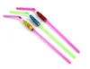 Whole6000 pcslot 94039039 24cm ecofriendly solid color plastic drinking straws with paper umbrellas Cocktail straw1228991